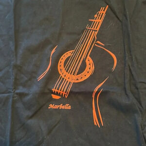 Men’s T shirt guitar theme Marbella logo XXL